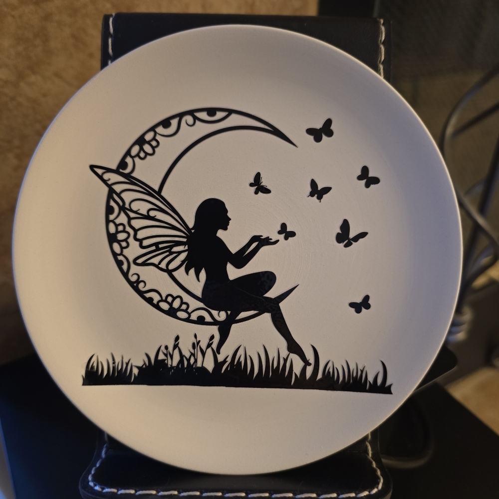 Fairy Moon Black White Decorative Jewelry Dish